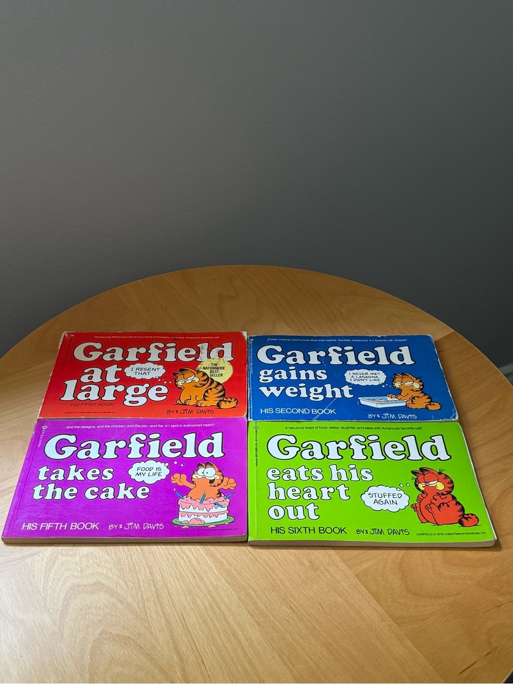 Set of 4 Vintage Garfield Cat Comic Strip Books 1 2 5 6 by Jim Davis